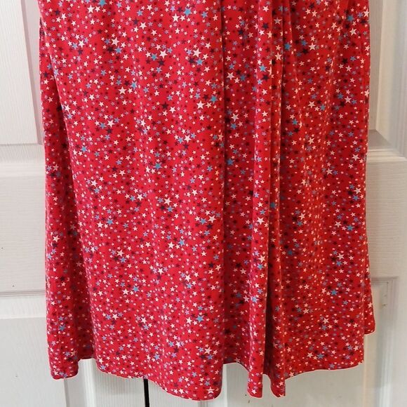 Lands' End red white blue patriotic july 4th faux wrap dress Sz 2X EUC - Picture 2 of 8